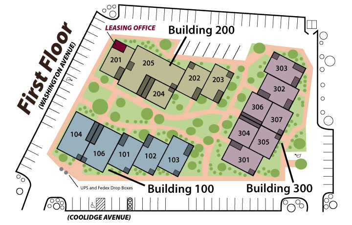 Washington Square West first floor office park map